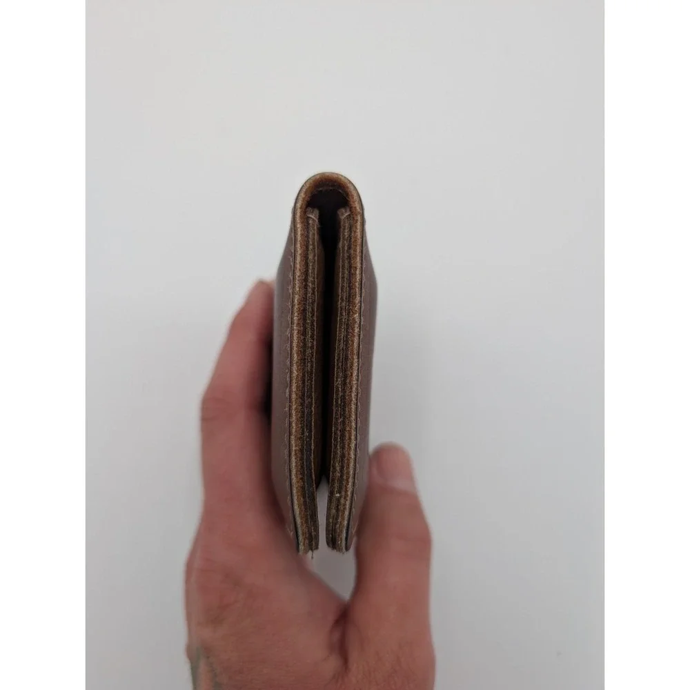 Beasley & Company Wallet Brown Leather Vertical Card Key Holder American Flag